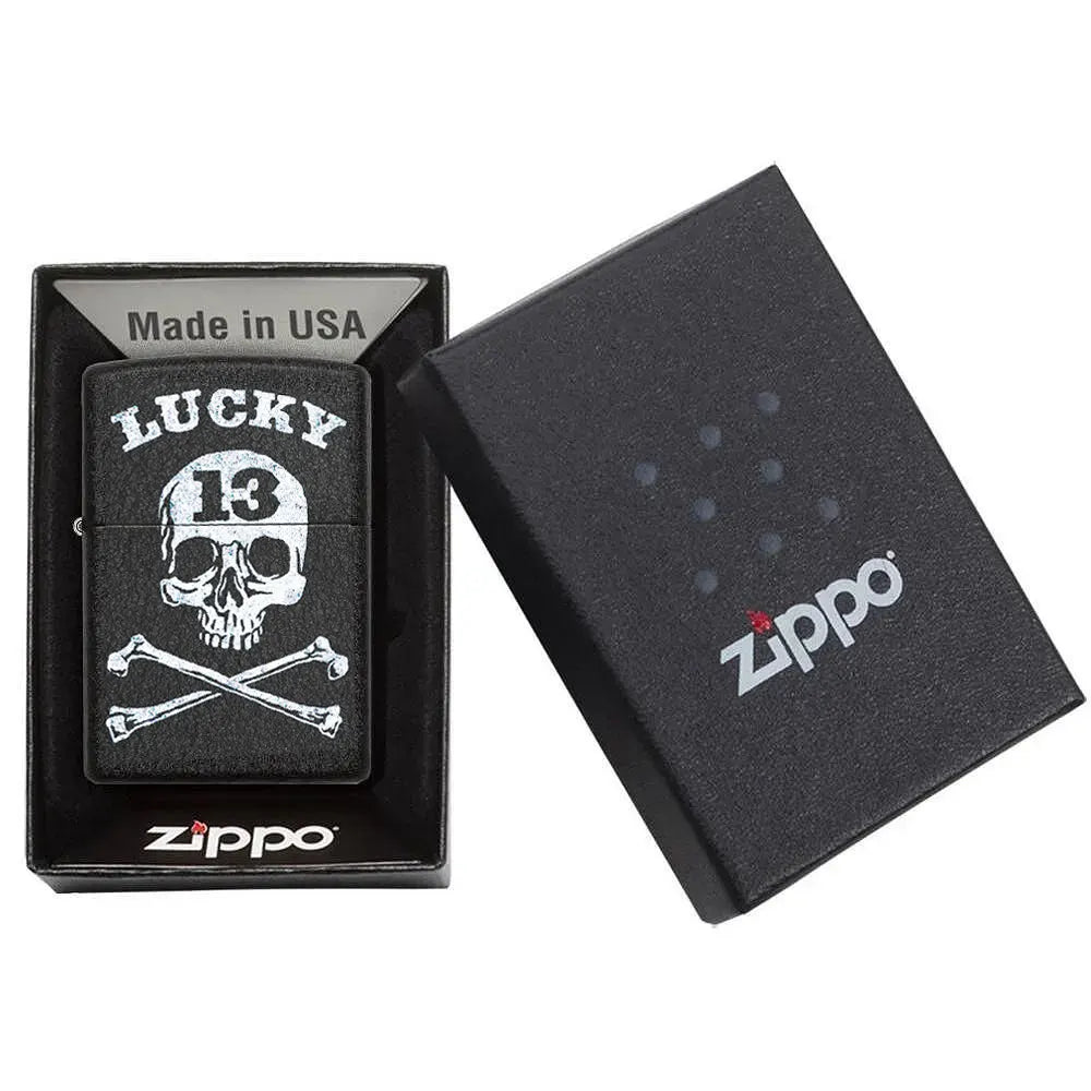 Запалка Zippo - Black Crackle™ Lucky 13 Design