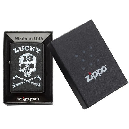Запалка Zippo - Black Crackle™ Lucky 13 Design