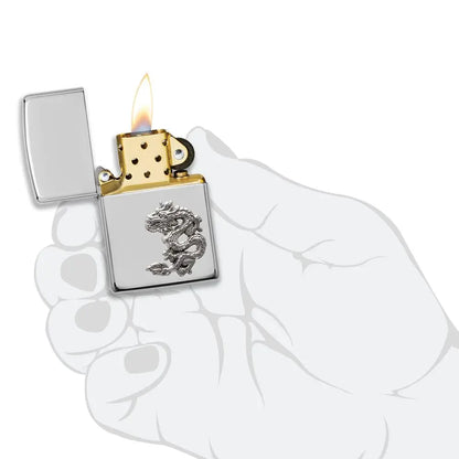 Запалка Zippo - Chinese Dragon Sterling Silver Emblem