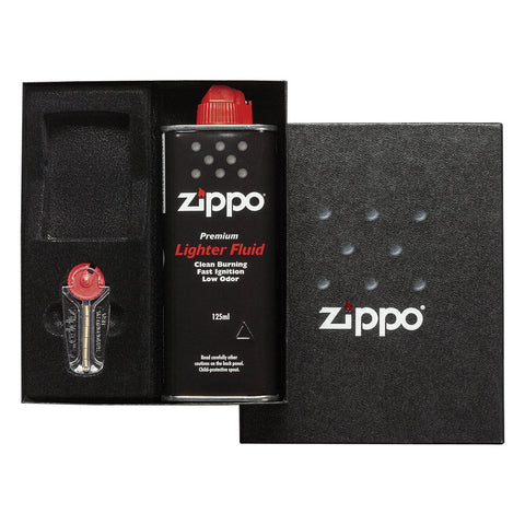 Подаръчна кутия с отделение за Zippo Classic, в комплект с бензин и камъчета