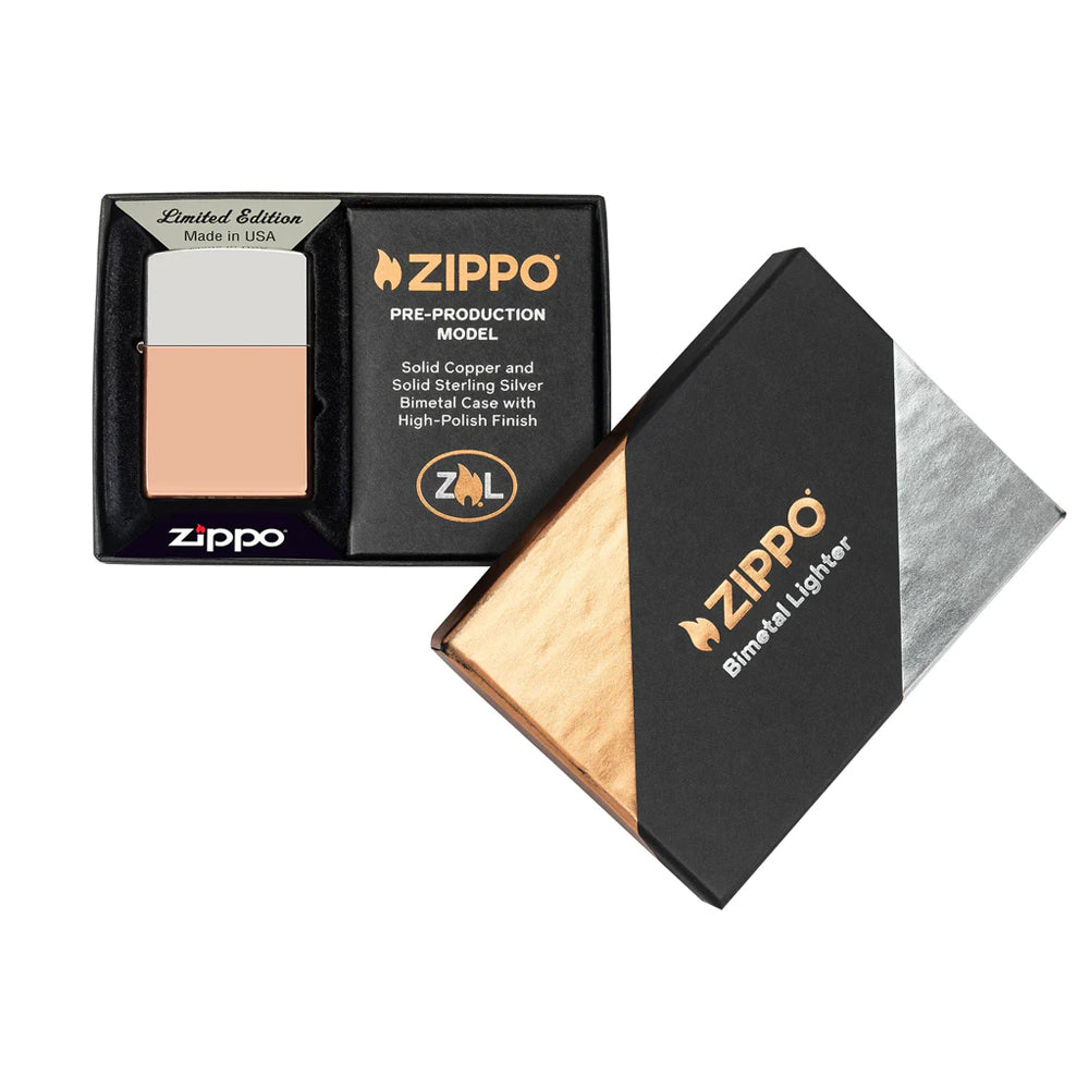 Запалка Zippo Bimetal Case - Sterling Silver Lid