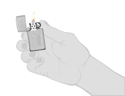 Запалка Zippo 1652 Slim® Chrome Venetian®