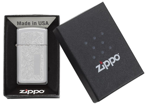 Запалка Zippo 1652 Slim® Chrome Venetian®