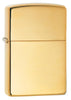 Armor® High Polish Brass Windproof Lighter standing at a 3/4 angle