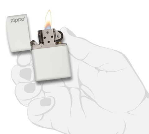 214ZL, White Matte Finish with Zippo Logo