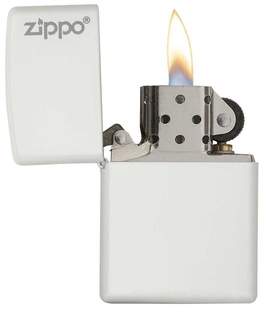 214ZL, White Matte Finish with Zippo Logo