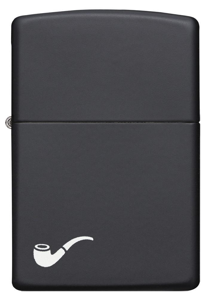 218PL, Black Matte Pipe Lighter with White Pipe Corner Symbol