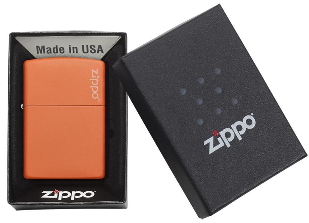 231ZL Orange Matte Lighter with Zippo Logo