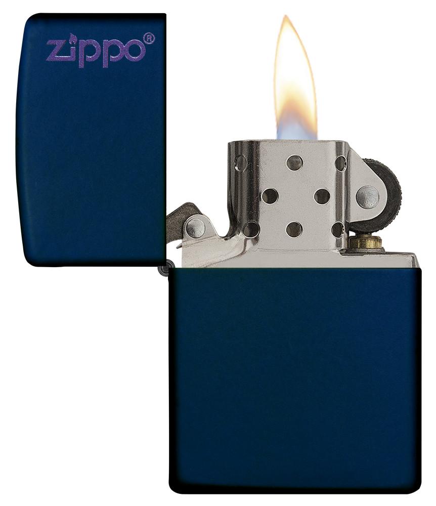 239ZL, Navy Blue Matte with Zippo Logo, Color Image