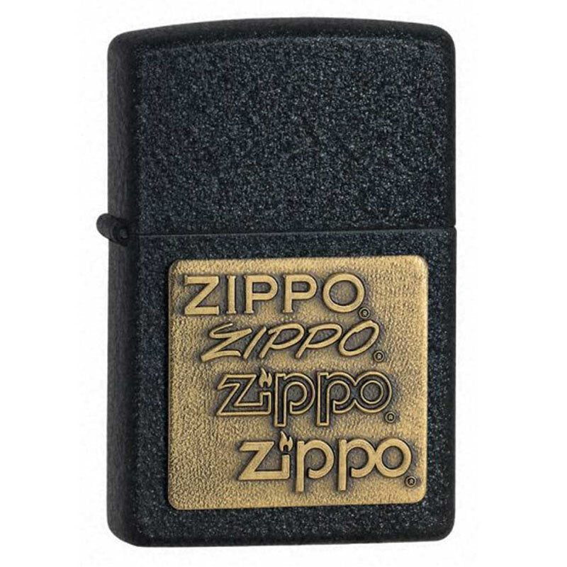 Запалка Zippo 362 Black Crackle™ Gold Zippo Logo