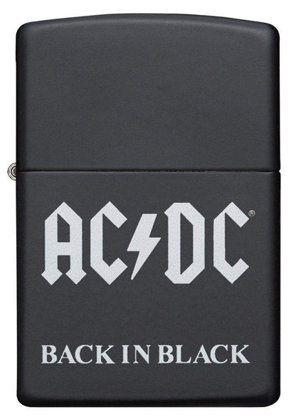 Front view of AC/DC® Back In Black windproof lighter