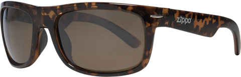 Side view of the Thirty-three Sunglasses Polarised Leopard frame and brown lenses