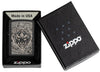 Anne Stokes Wolf High Polish Black Windproof Lighter in its packaging