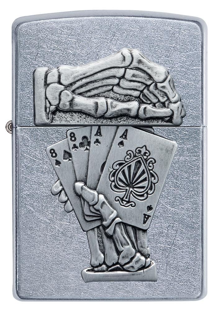 Front of Dead Mans Hand Surprise Emblem Design Street Chrome™ Windproof Lighter