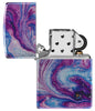 Zippo Universe Astro Design 540 Fusion Windproof Lighter with its lid open an unlit.