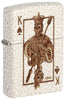 Front shot of Zippo Rick Rietveld Ace Skull Design Mercury Glass Windproof Lighter standing at a 3/4 angle.