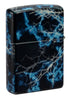 Back shot of Zippo Lightning Design Glow in the Dark 540 Color Windproof Lighter standing at a 3/4 angle.